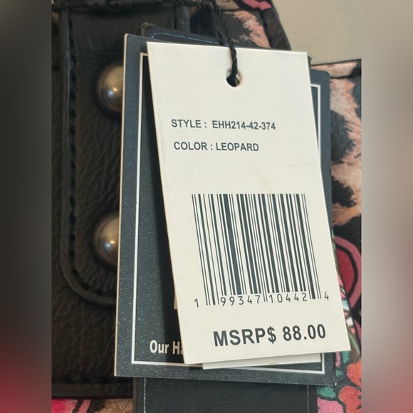 NWT Ed Hardy Leopard Print Skull & Floral Motif Vegan Faux Leather Tote Purse - Picture 4 of 16